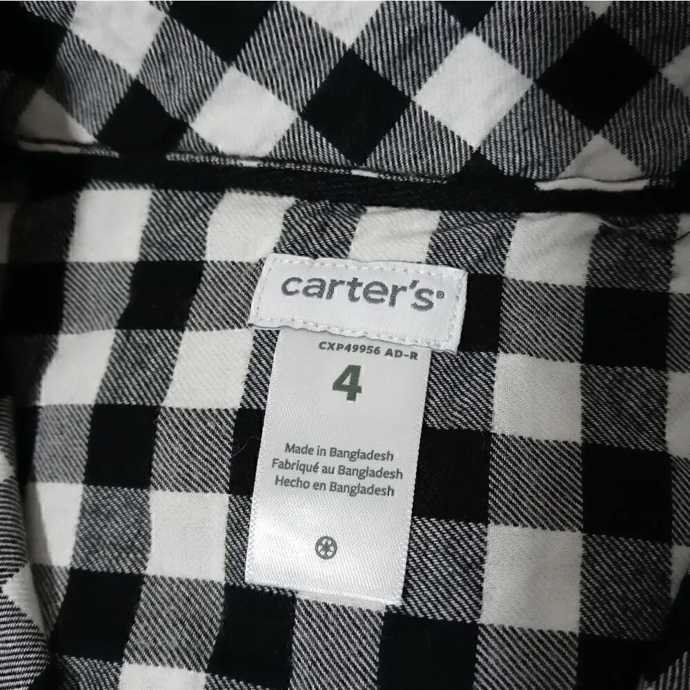 Carter's Twill Checkered Button Down Long Sleeve Shirt -Q